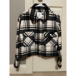 Zara cropped plaid jacket overshirt